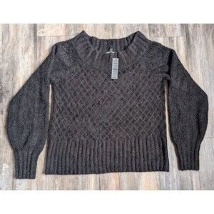 NWT White House Black Market Black Sweater Women's Size XL Black Cozy Chunky